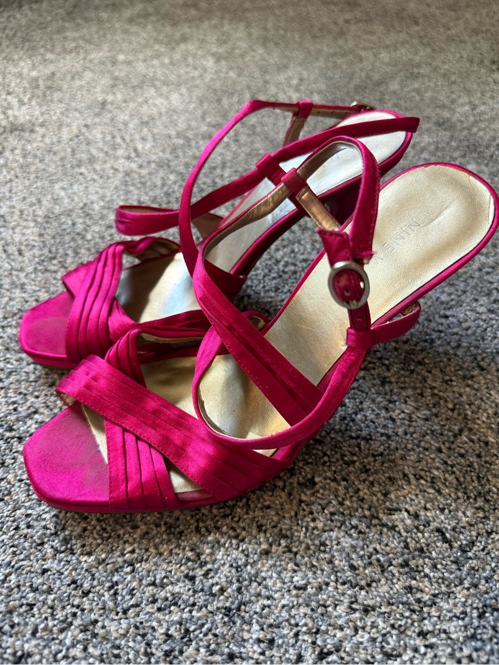 Nine West Hot Pink Strappy Heeled Sandals
